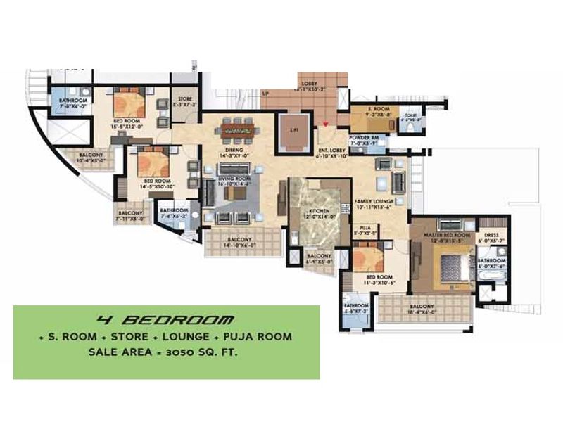 Suncity Parikrama — 4 BHK Floor Plan thumbnail